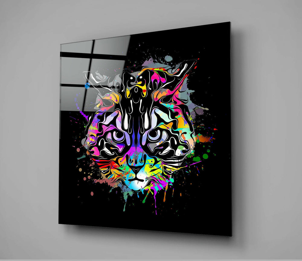 Cat Art Glass Wall Art.