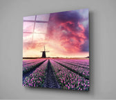 Tulip Field Glass Wall Art.