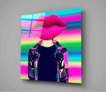 Head Lip Glass Wall Art.