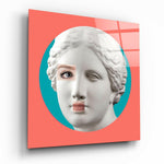 Female Face Sculpture Glass Wall Art.