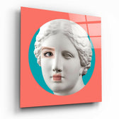 Female Face Sculpture Glass Wall Art.
