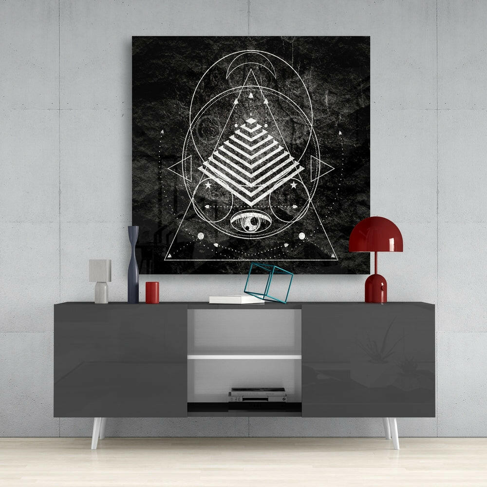 Lines of the Triangle Glass Wall Arts.