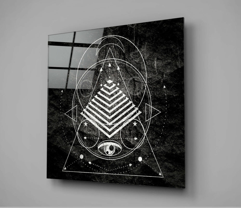 Lines of the Triangle Glass Wall Arts.