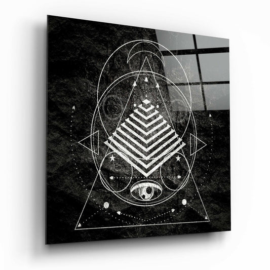 Lines of the Triangle Glass Wall Arts.