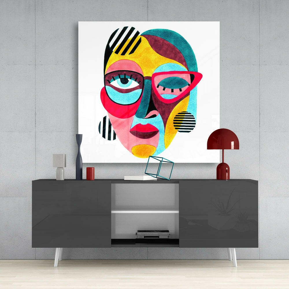 Abstract Glass Wall Art.