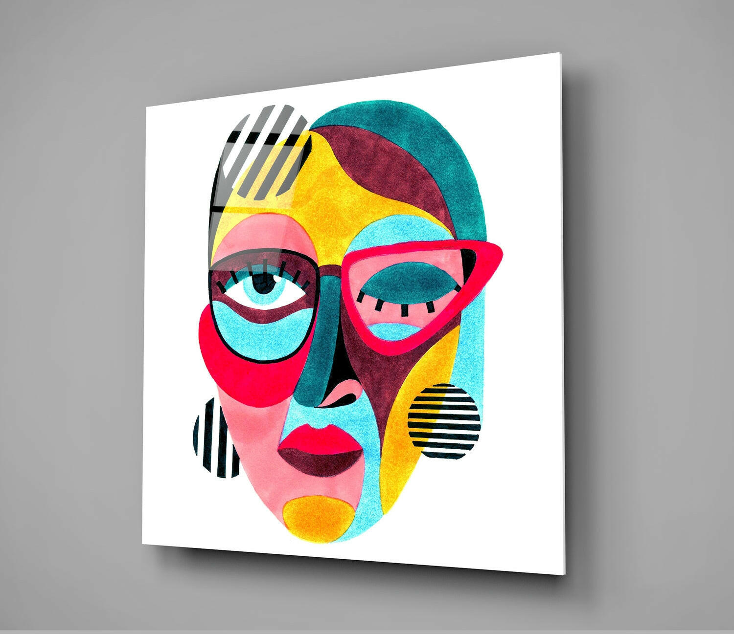 Abstract Glass Wall Art.