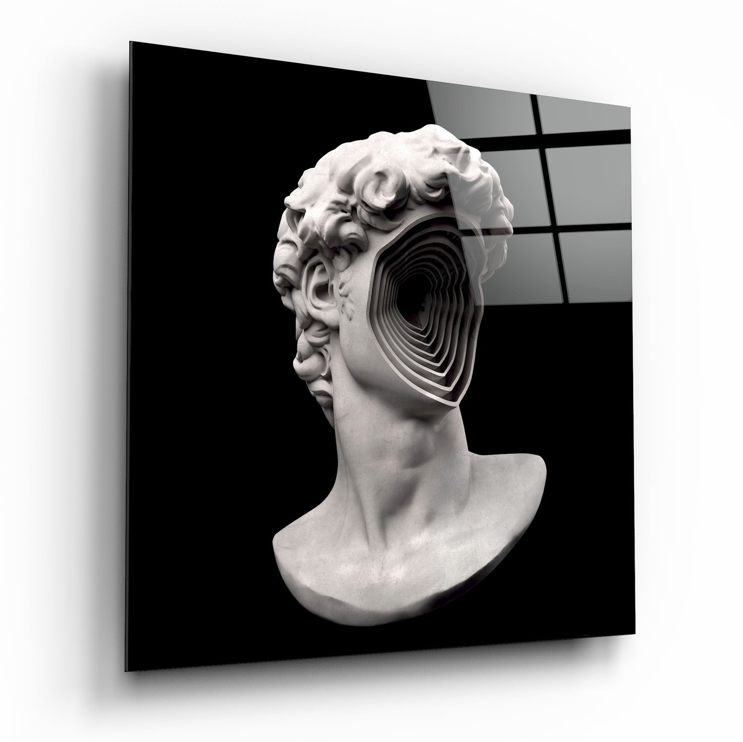 Sculpture Head Glass Wall Art | Insigne Art Design