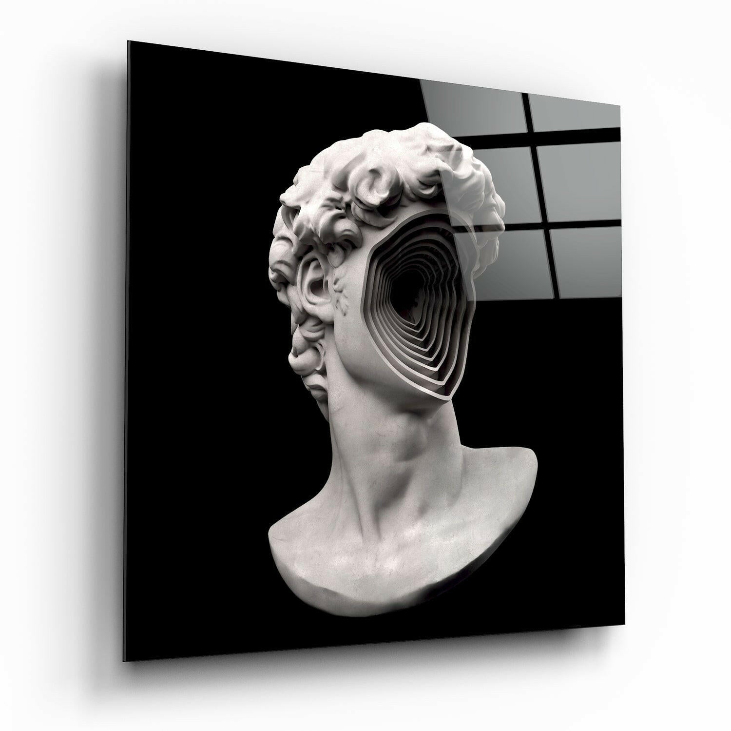Sculpture Head Glass Wall Art