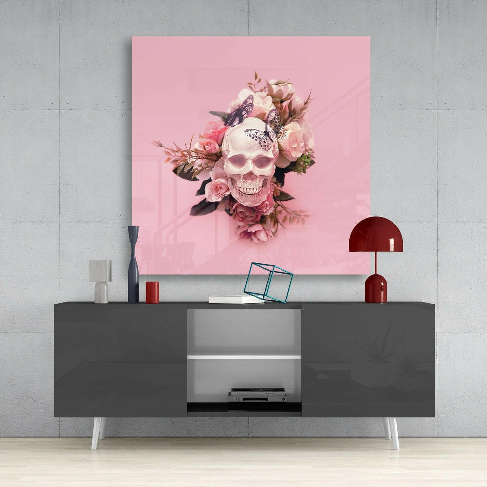 Flower Head Glass Wall Art.