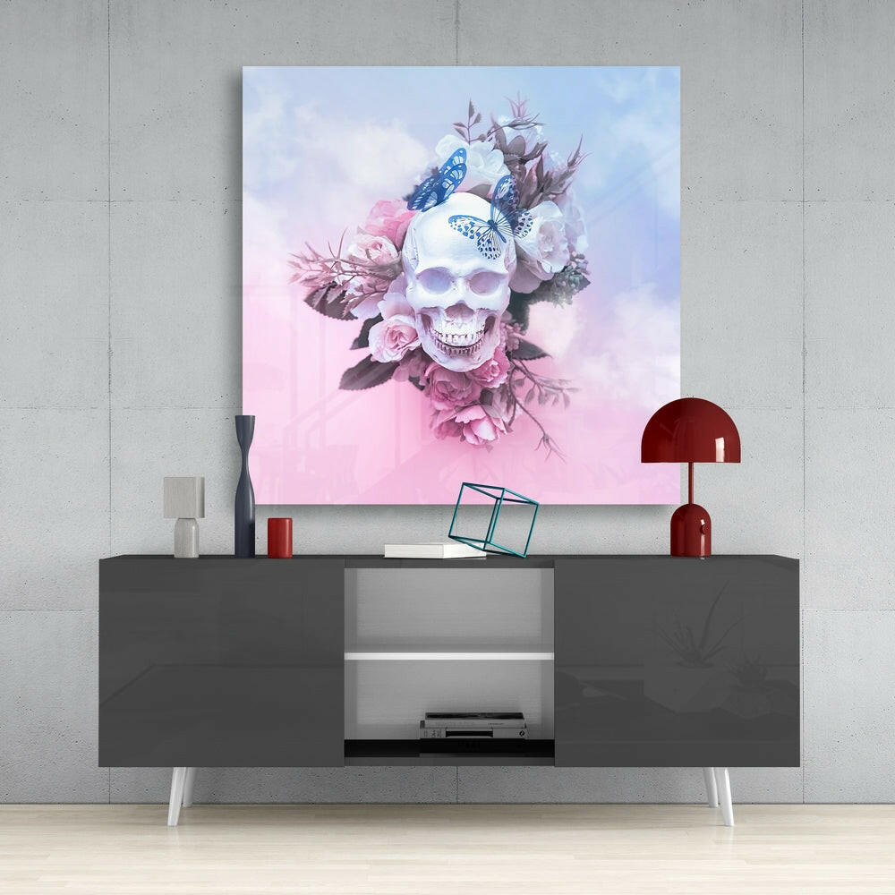 Flower Head Glass Wall Art.