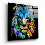 Blue Lion Glass Wall Art.