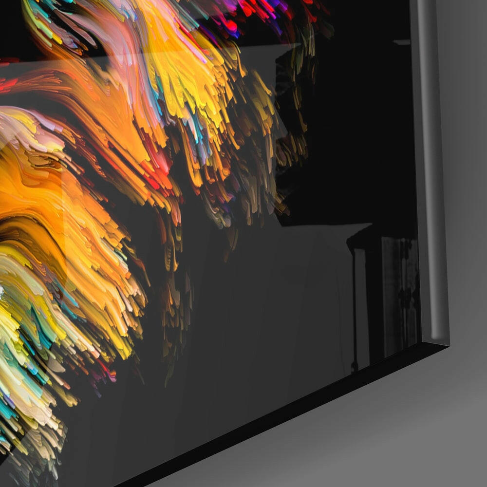 Blue Lion Glass Wall Art.