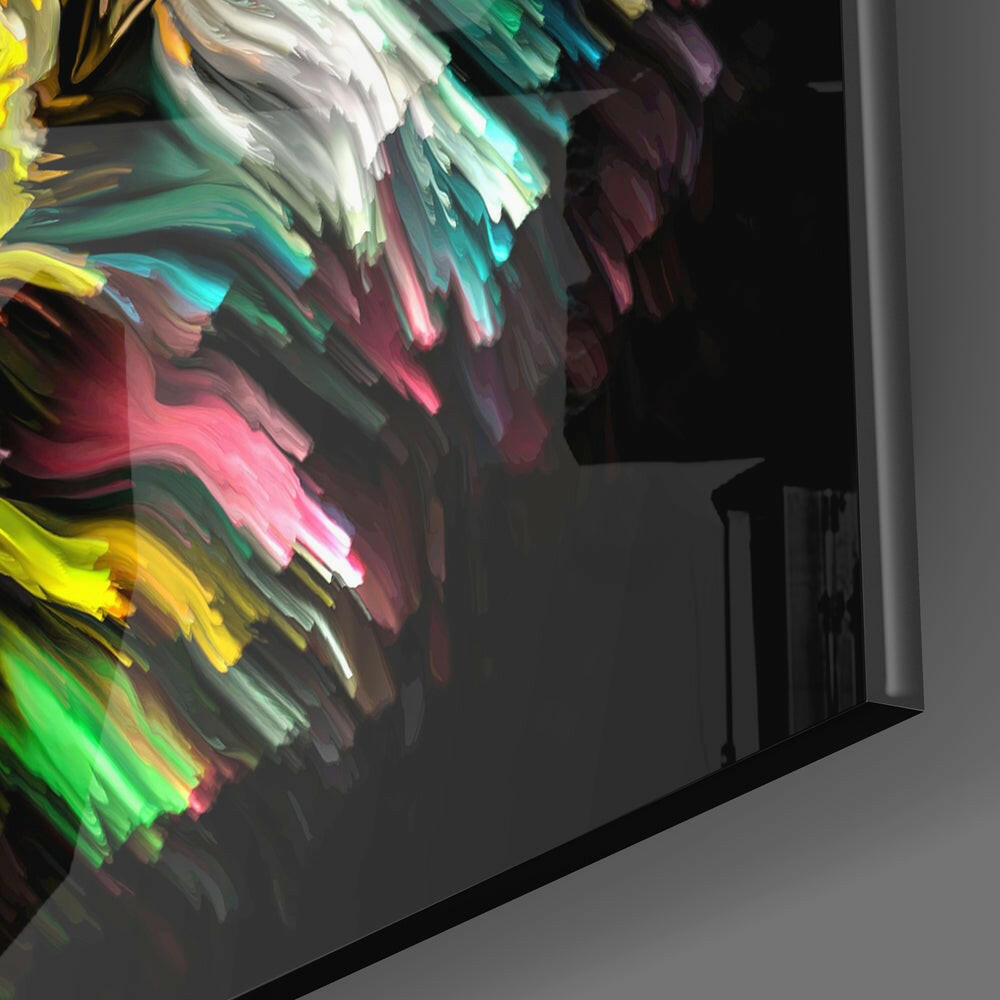 Yellow Lion Glass Wall Art.