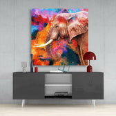Elephant Glass Wall Art.