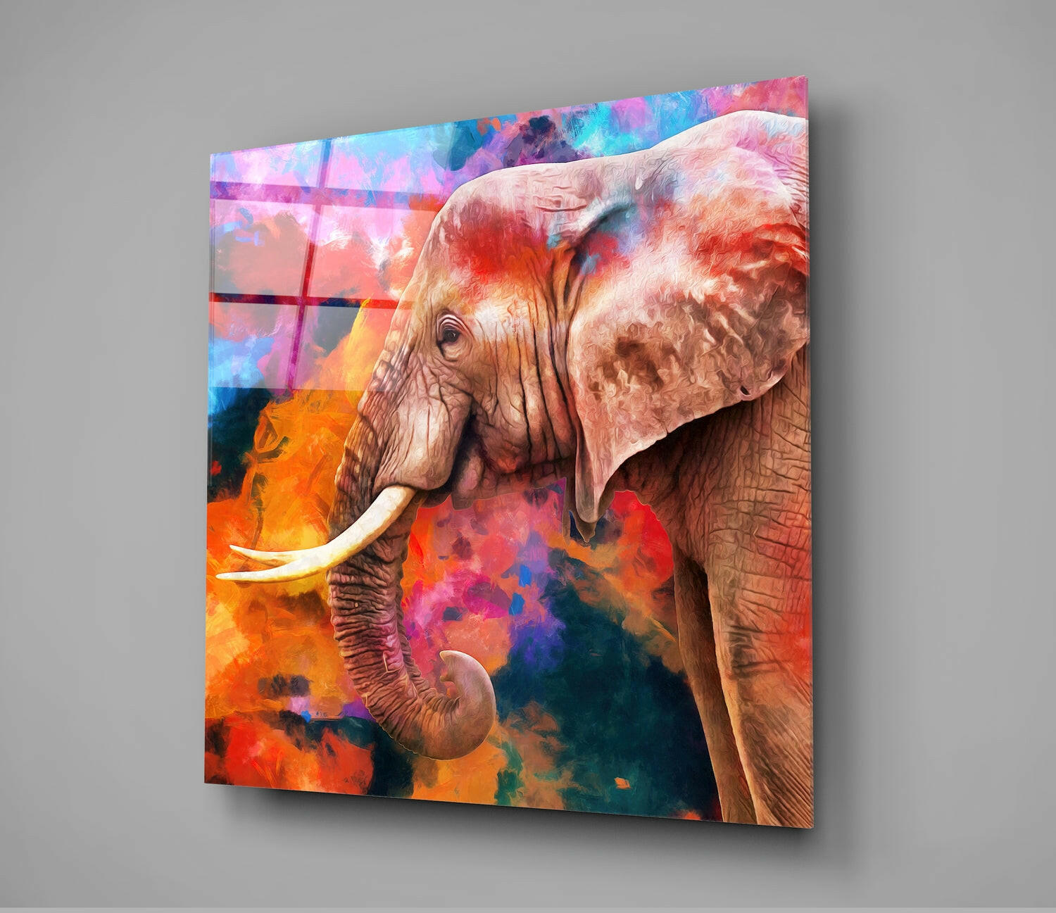 Elephant Glass Wall Art.