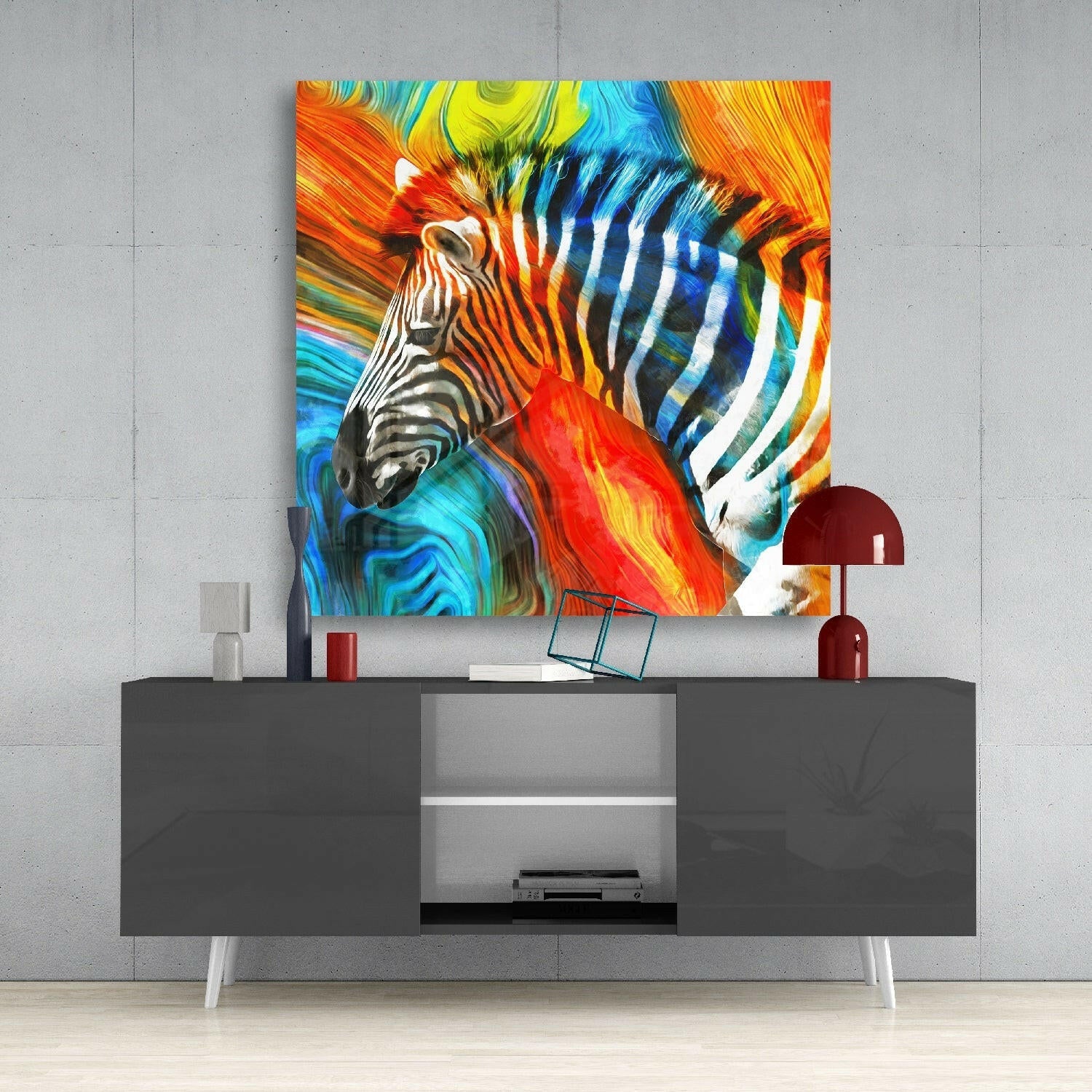 Zebra Glass Wall Art.