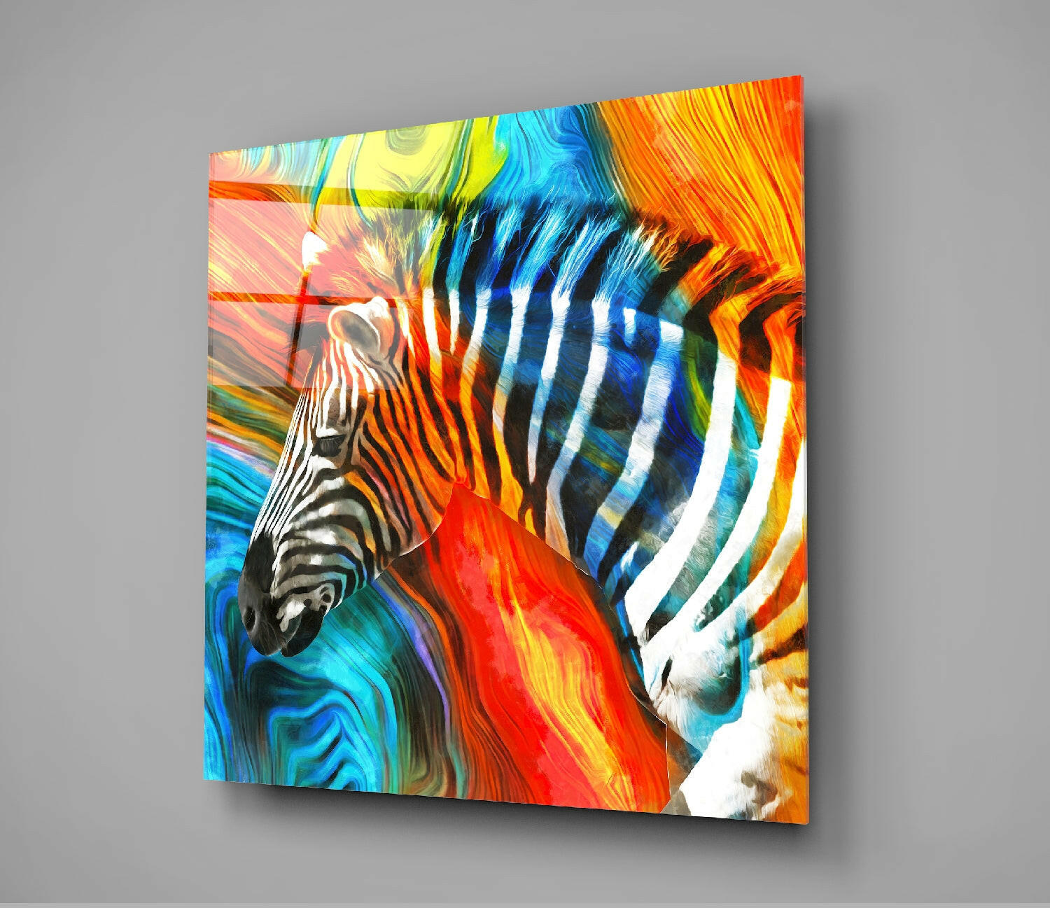 Zebra Glass Wall Art.