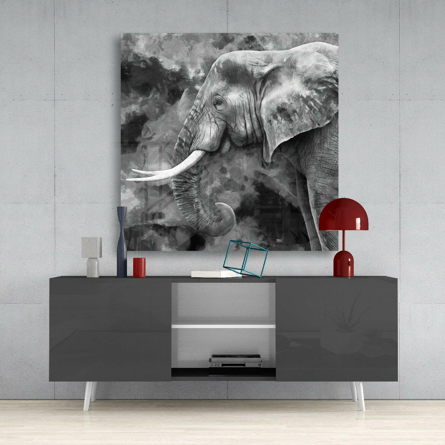 Elephant Glass Wall Art.