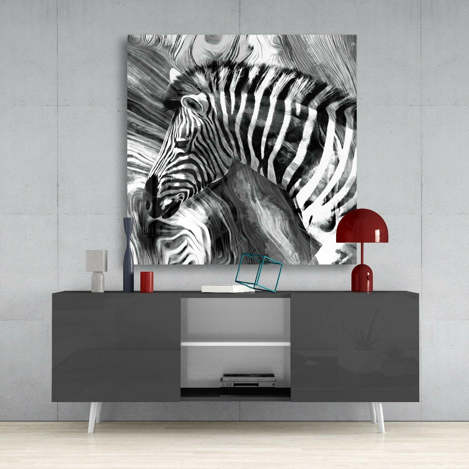 Zebra Glass Wall Art.