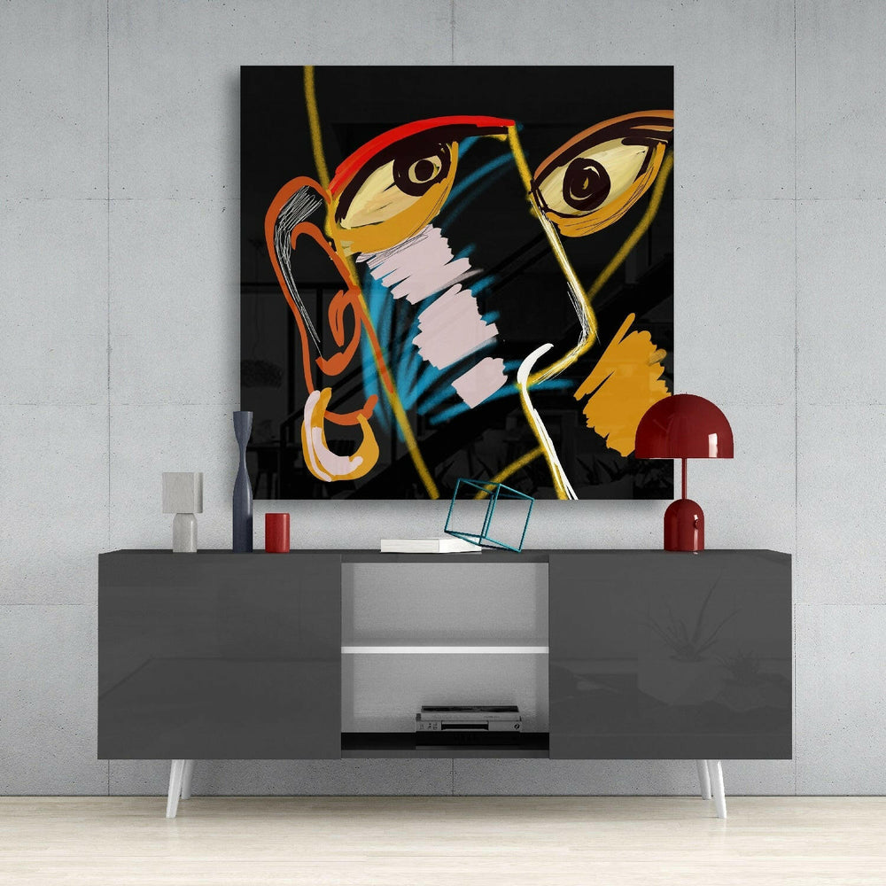 Abstract Reality Glass Wall Art.
