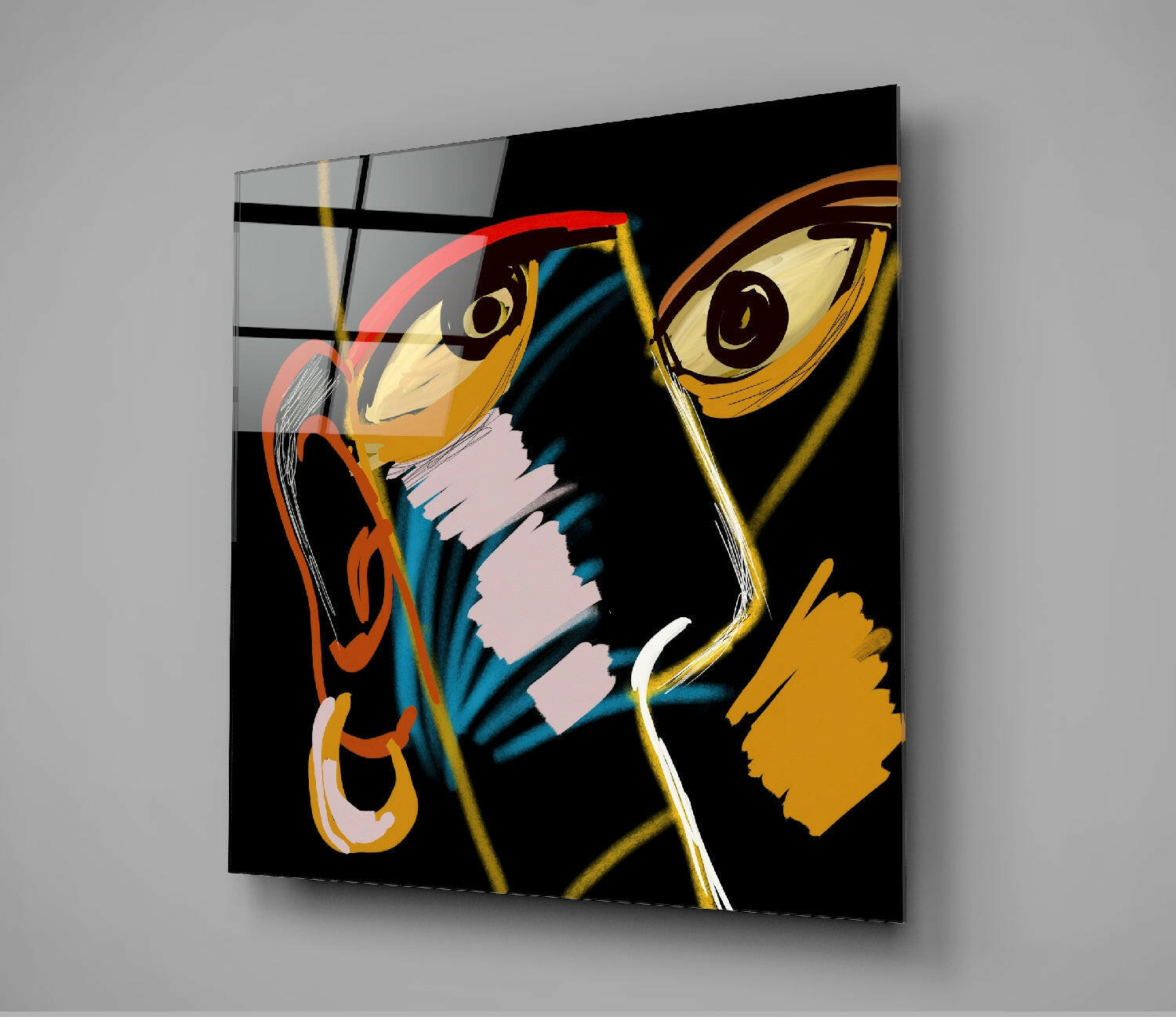Abstract Reality Glass Wall Art.