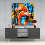 Flamingos Glass Wall Art | Insigne Art Design