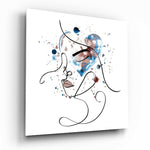 Face of Lines Glass Wall Art.
