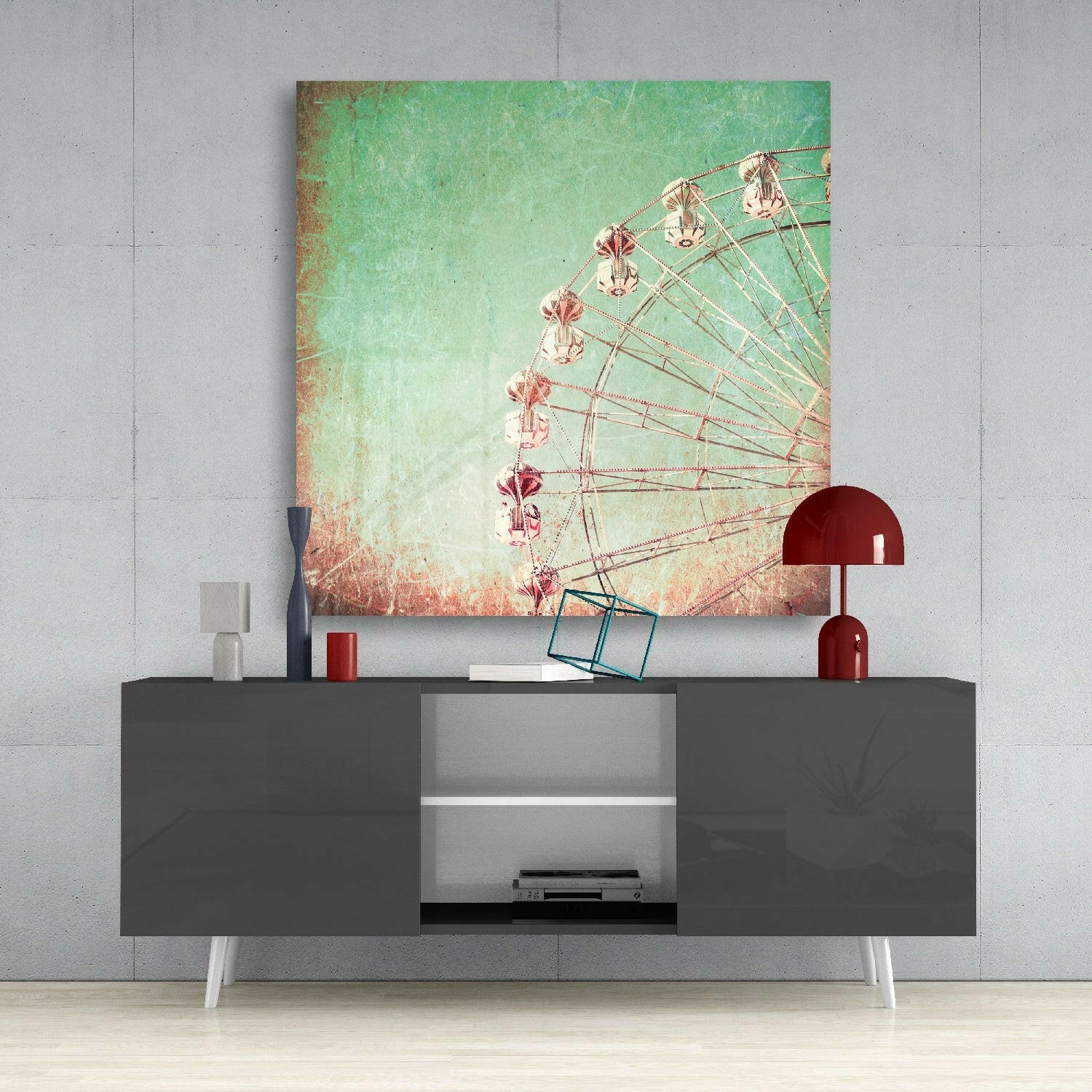 Ferris Wheel Glass Wall Art.