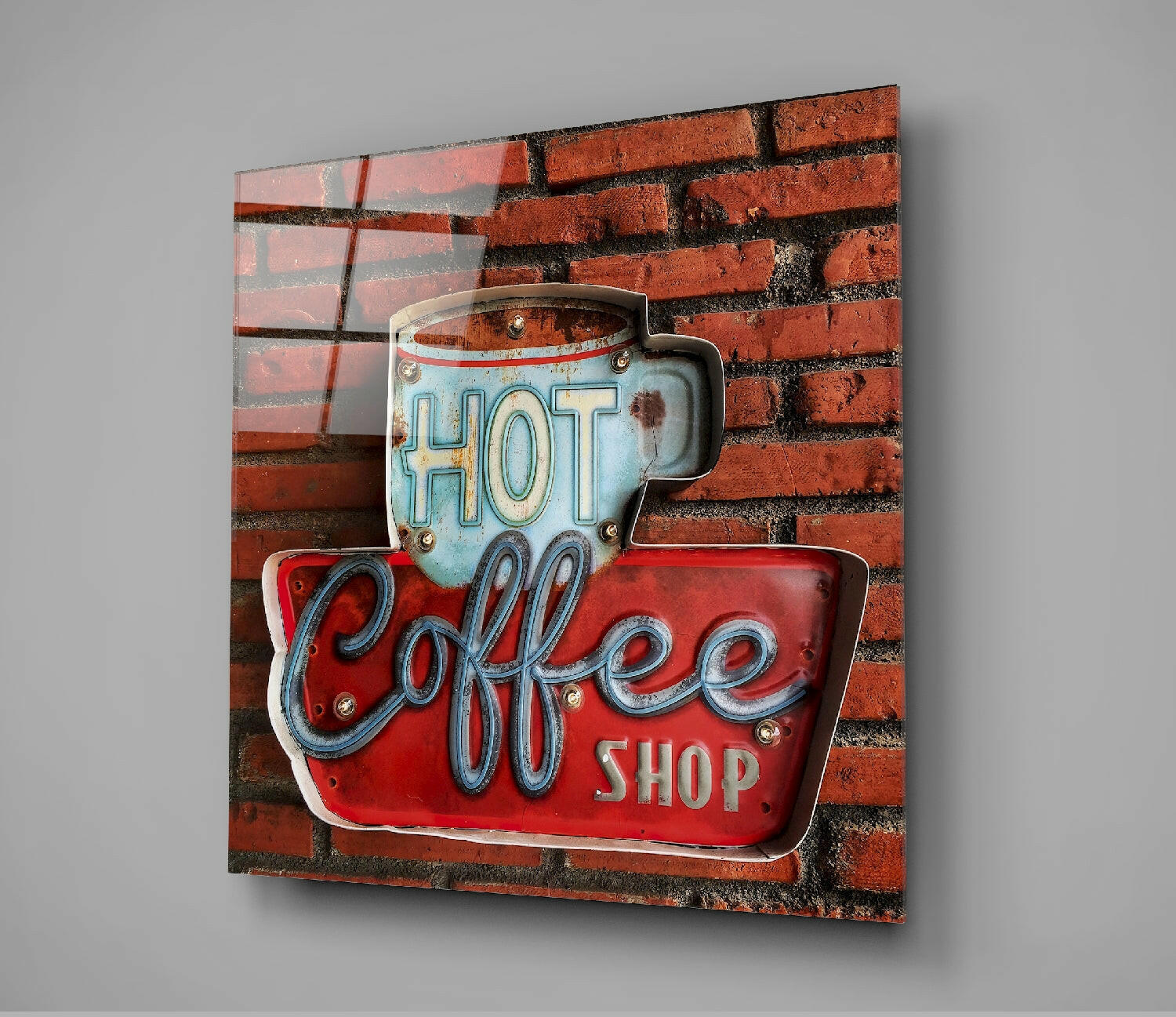 Hot Coffee Glass Wall Art.