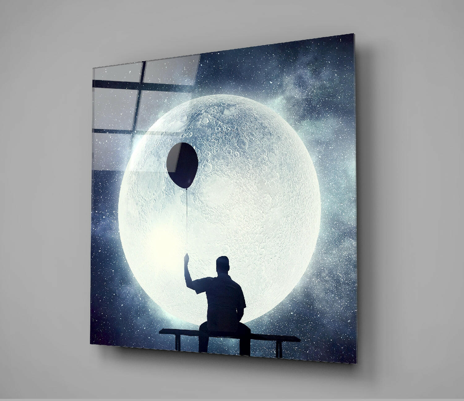 Full Moon Glass Wall Art.