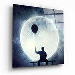 Full Moon Glass Wall Art.