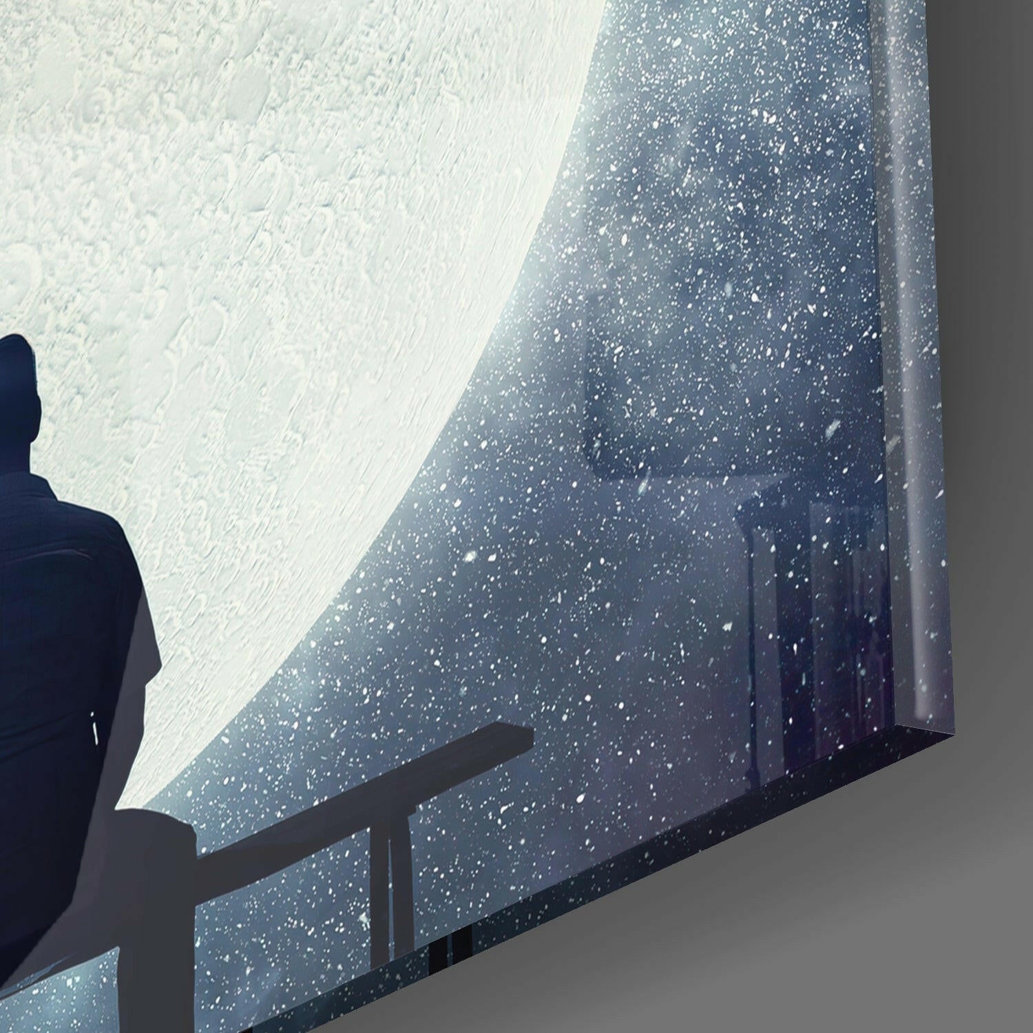 Full Moon Glass Wall Art.