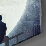Full Moon Glass Wall Art.