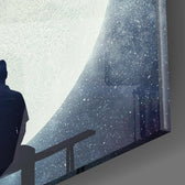 Full Moon Glass Wall Art.