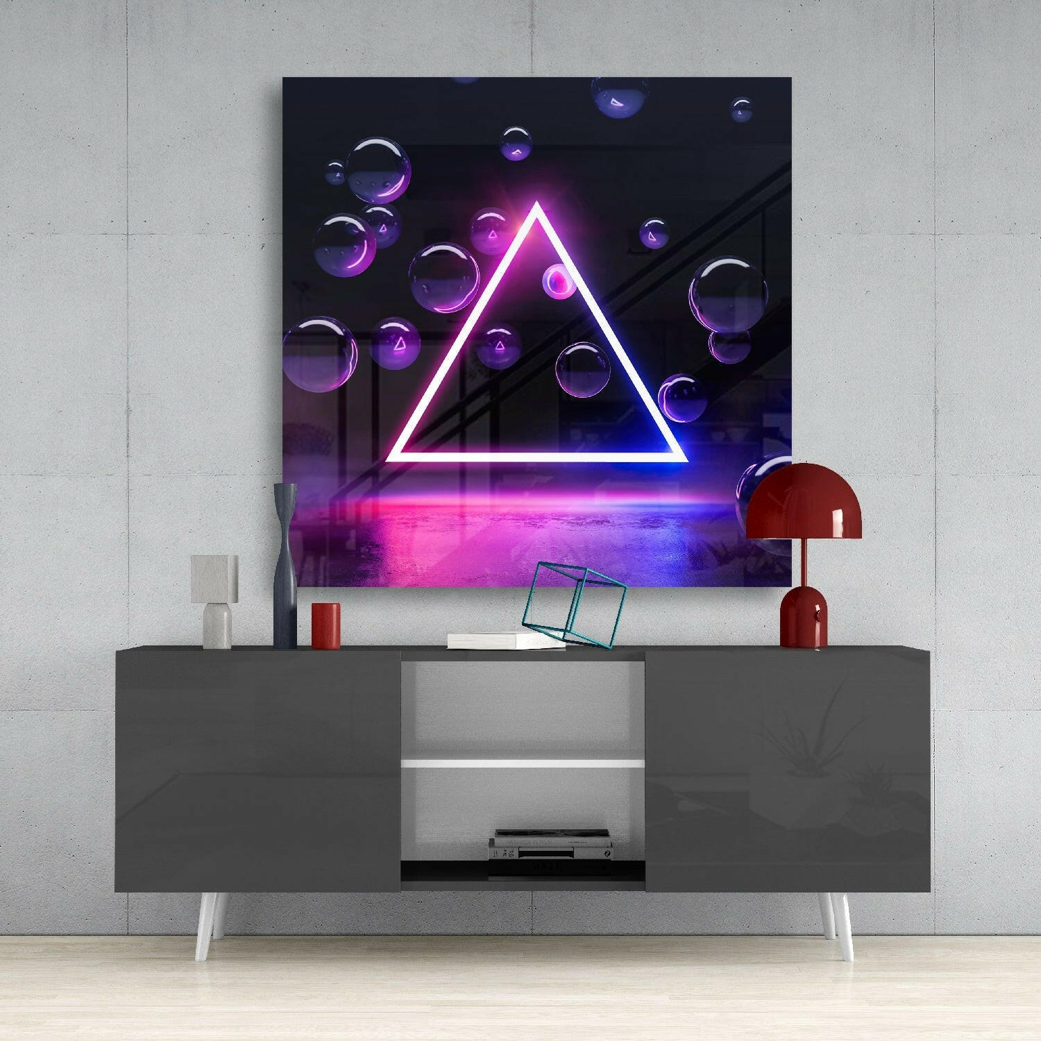 Triangle Glass Wall Art.
