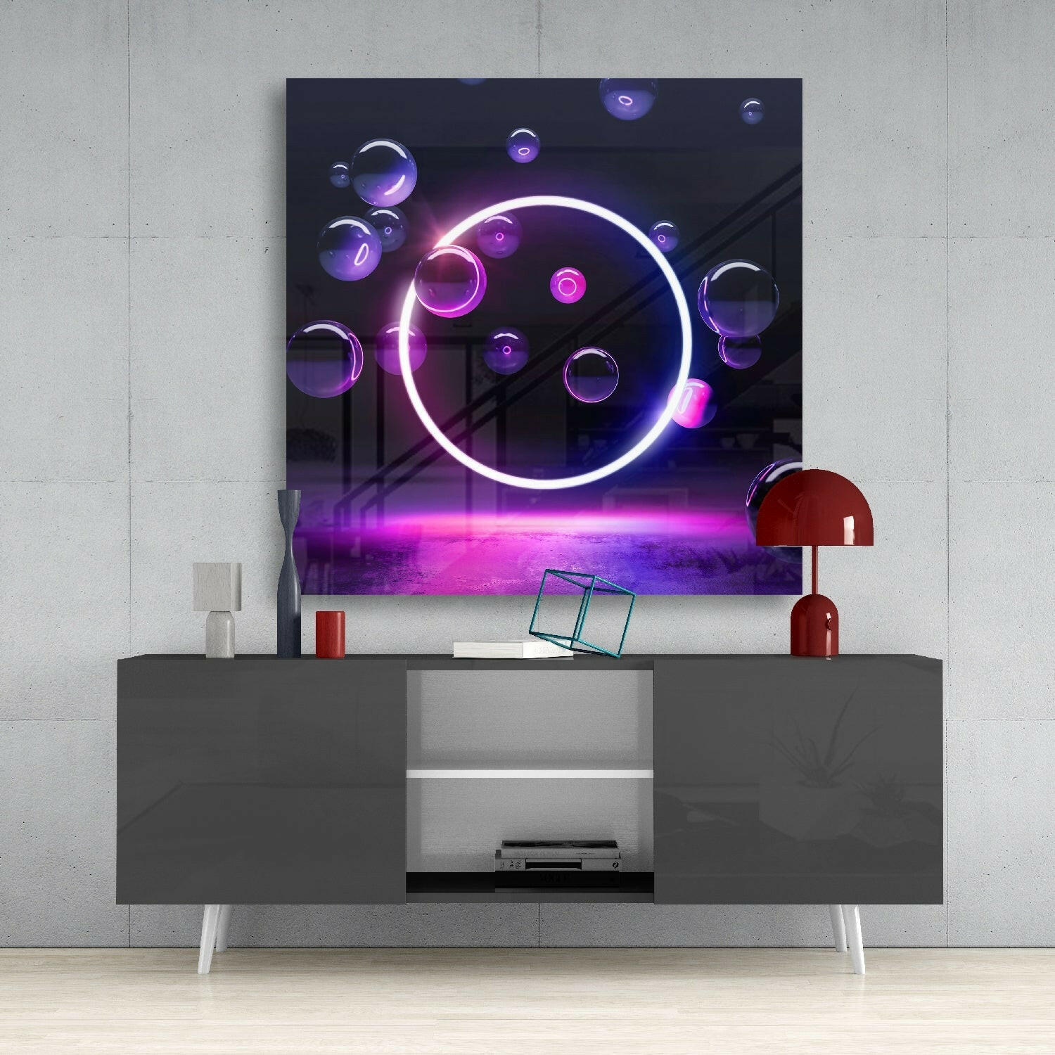 Circle Glass Wall Art.