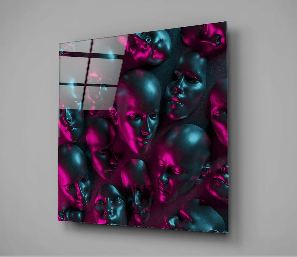 Metallic Faces Glass Wall Art.