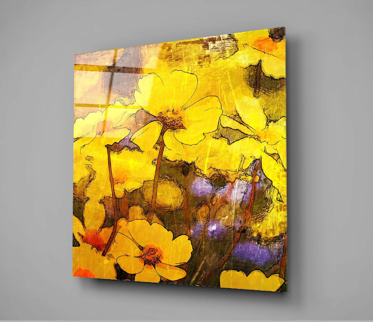 Flowers Glass Wall Art.