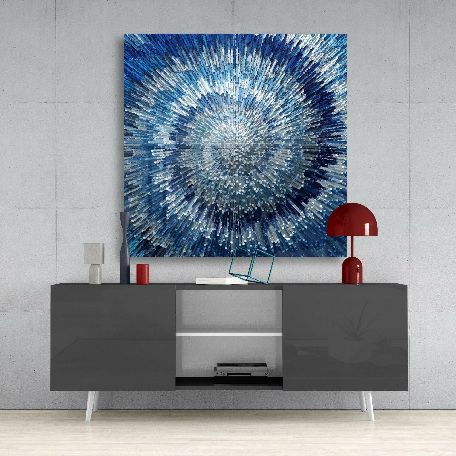 Cycle of Blue Glass Wall Art.