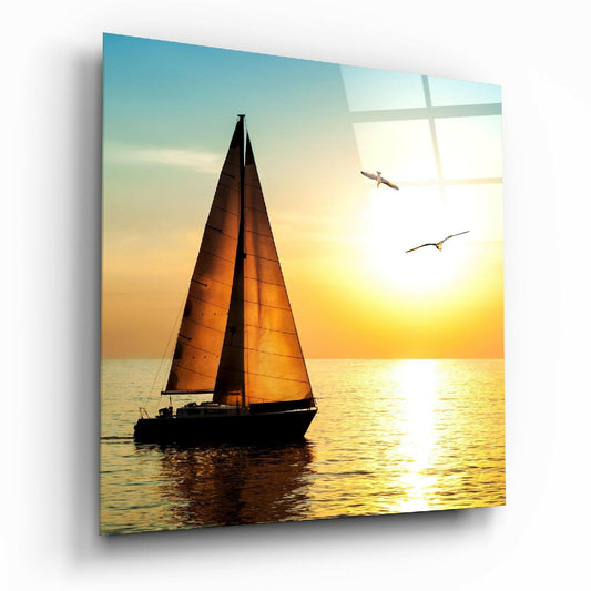 Sailboat Glass Wall Art.