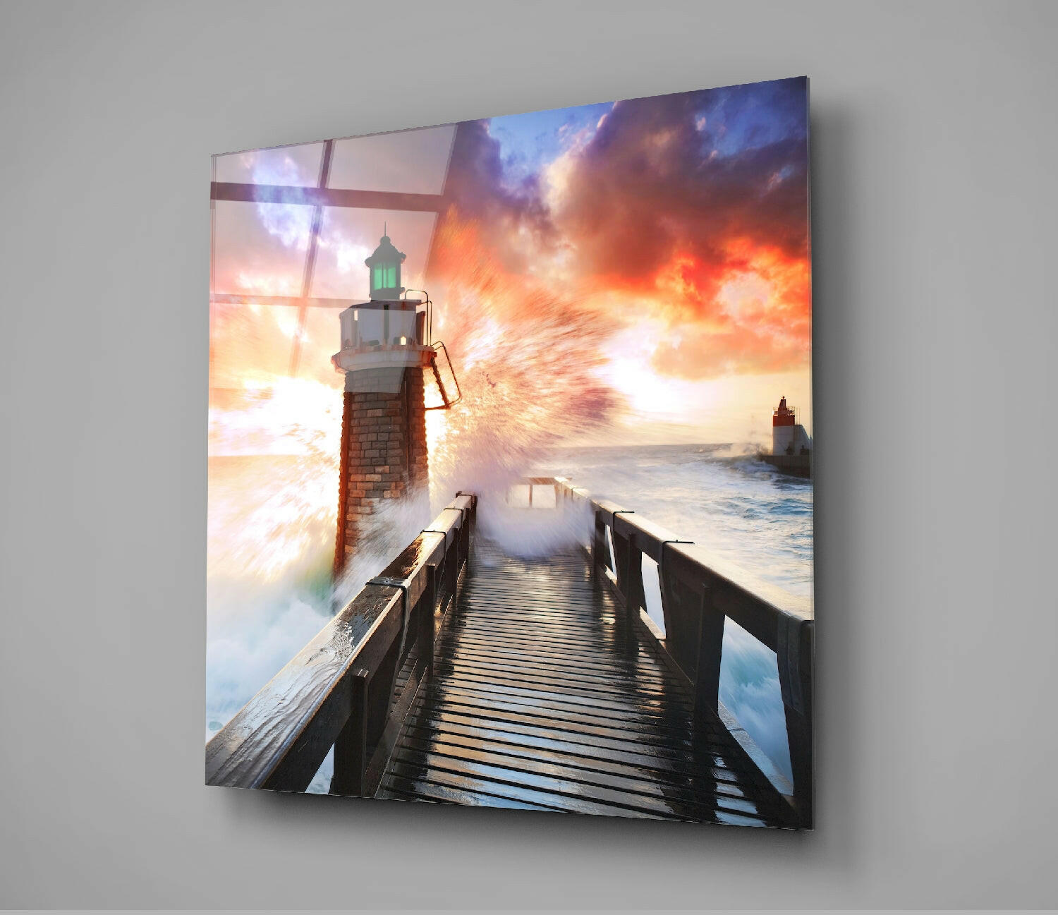 Lighthouse Glass Wall Art.