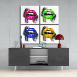 Colored Lips Glass Wall Art.