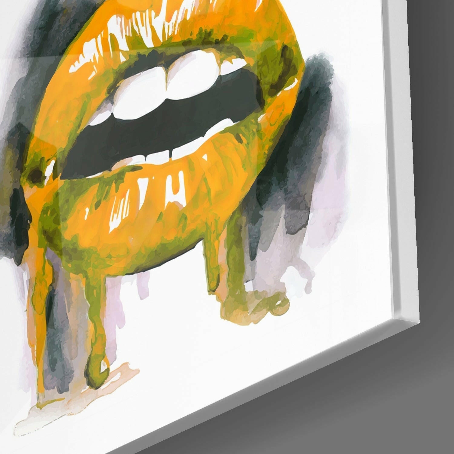 Colored Lips Glass Wall Art.
