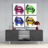 Colored Lips Glass Wall Art | Insigne Art Design