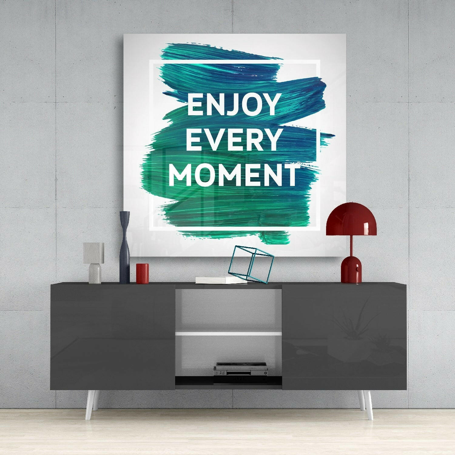 Enjoy the Moment Glass Wall Art.