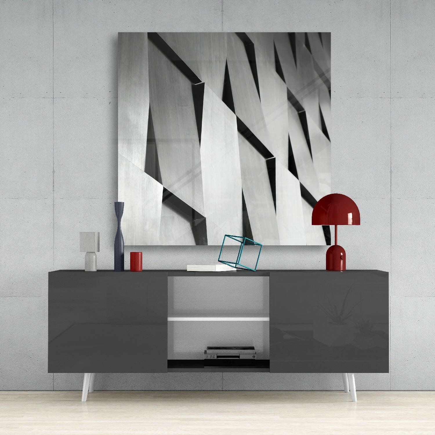 Modern Abstraction Glass Wall Art.