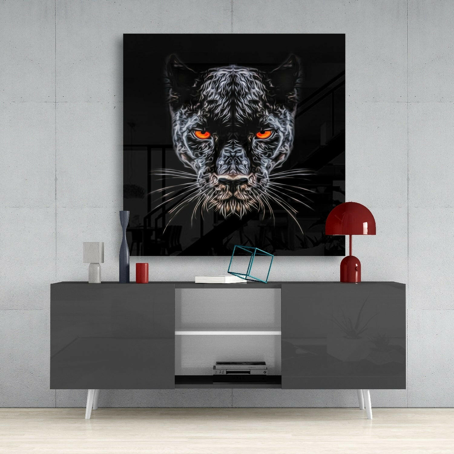 Panther Glass Wall Art.