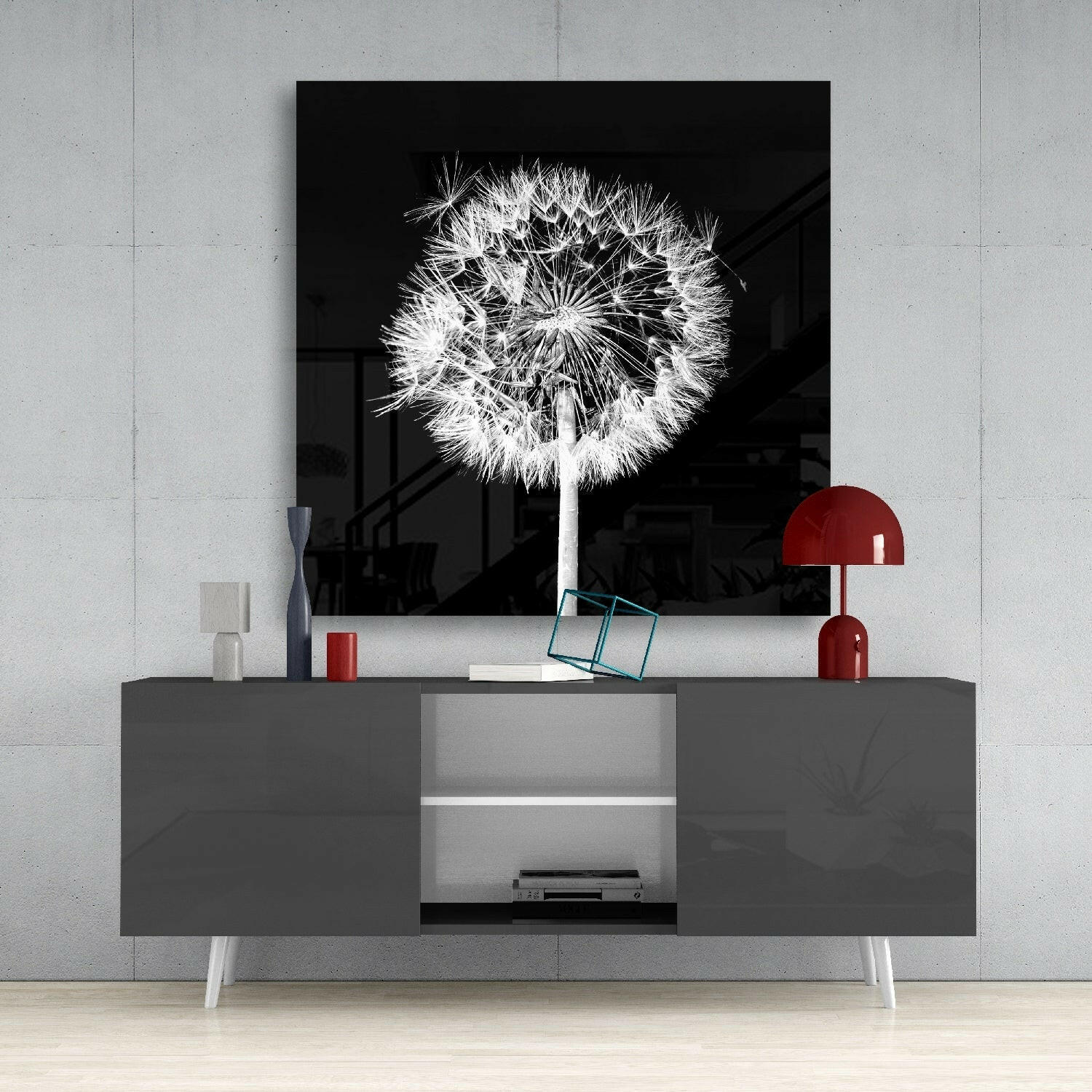 Dandelion Glass Wall Art.