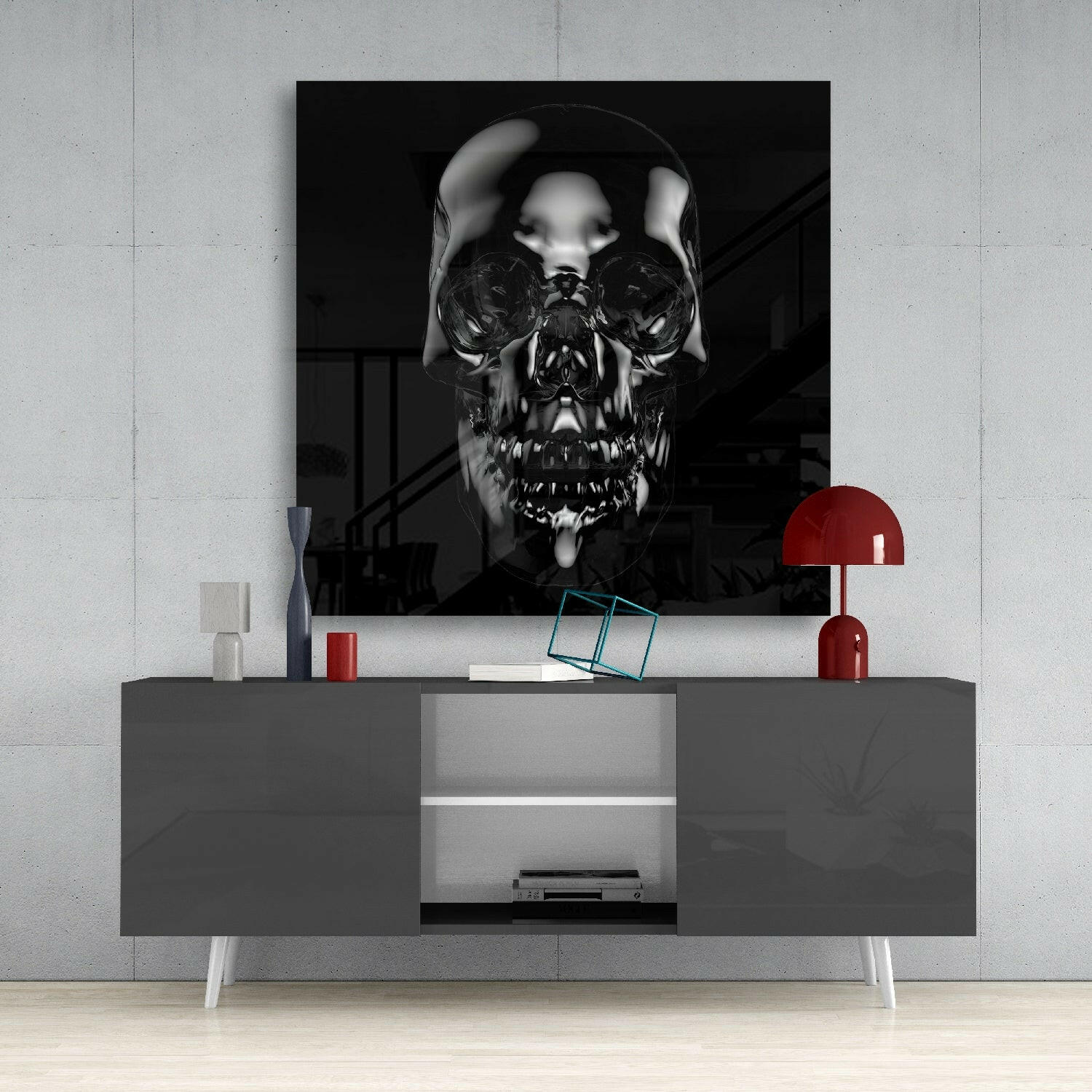 Skull Glass Wall Art.