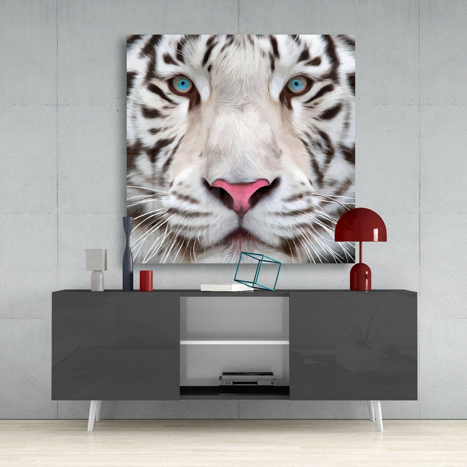 White Tiger Glass Wall Art.